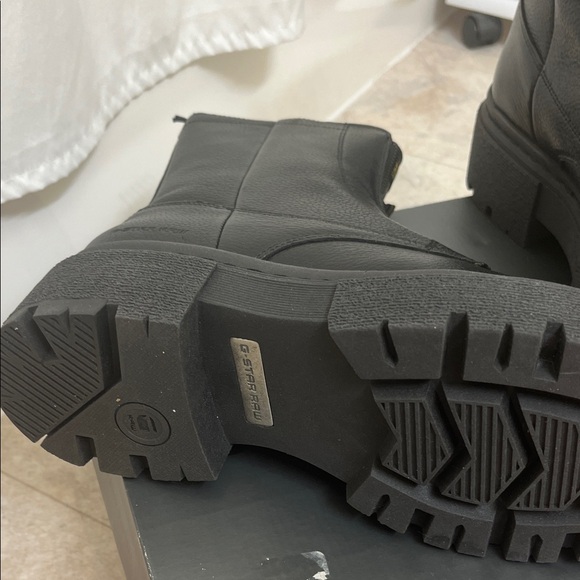 G-Star Black Leather Zipper Boots - Picture 5 of 9